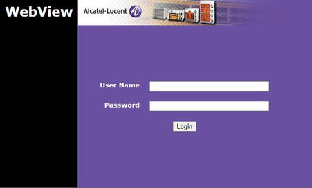 Page de connexion WebView Alcatel-Lucent