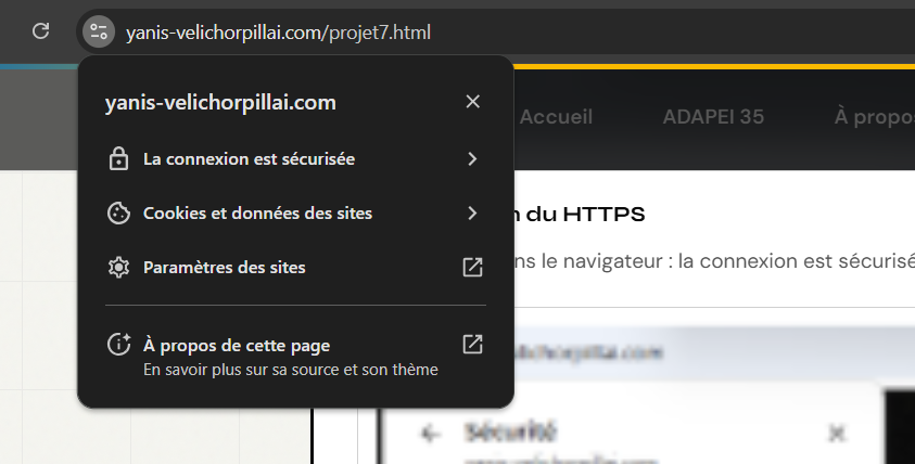 Verification du HTTPS dans le navigateur